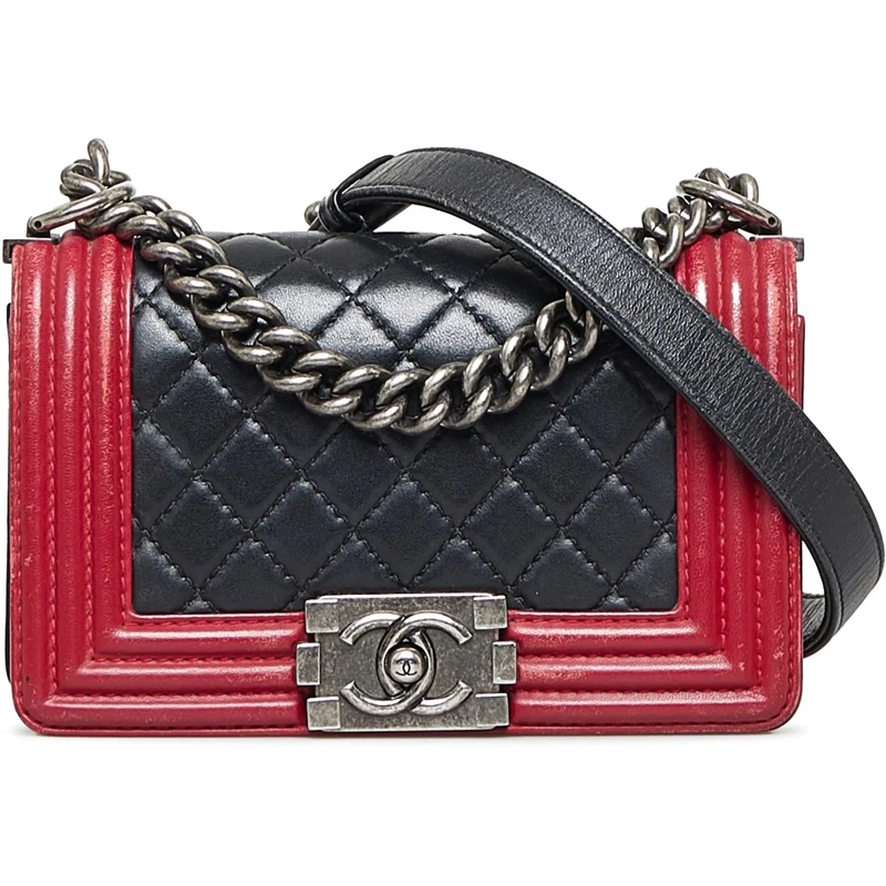Chanel Schultertasche Small Bicolor Boy schwarz