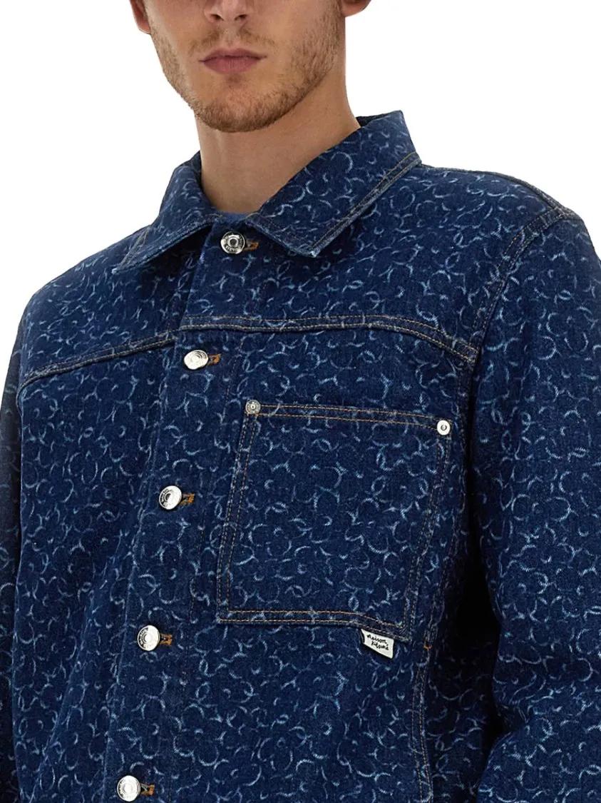 Maison Kitsune Cropped Denim Jacket Blue | Veste en jean