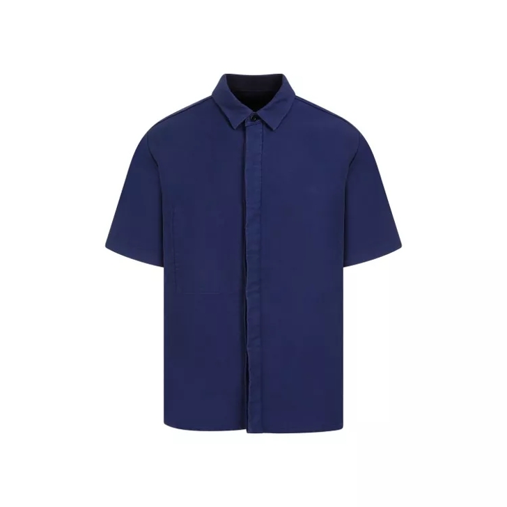 Sacai Blue Cotton Moleskin Shirt Blue Hemden