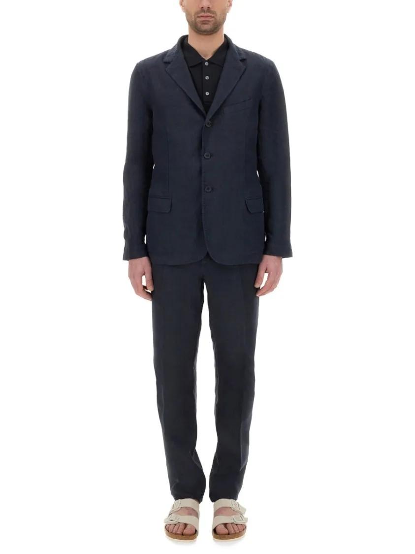 Thumbnail - 120% Lino - Single-Breasted Suit - Größe 50 - blau