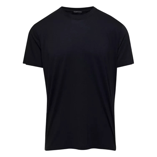 Tom Ford Black Basic Crewneck T-Shirt With Tonal Stitching  Black 