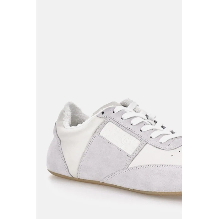 スニーカー MM6 MAISON MARGIELA WHITE LEATHER AND SUEDE SNEAKER MM6 Maison Margiela White Leather And Suede Sneakers White
