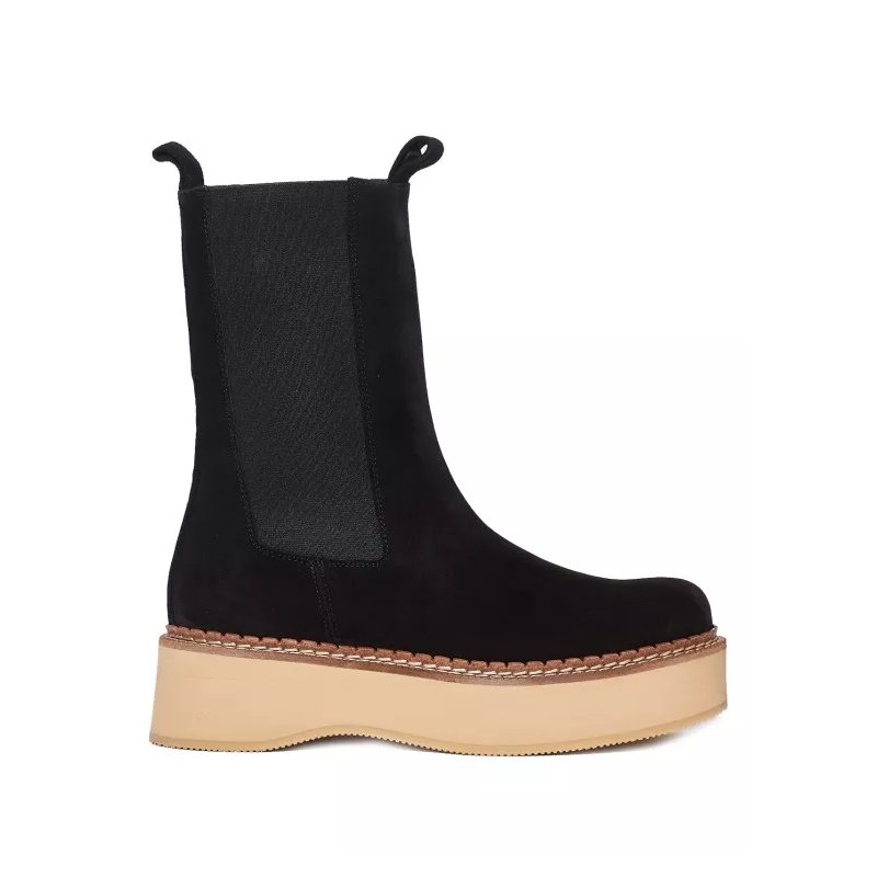 Paloma Barceló Bottines Black Suede Chelsea Ankle Boots Black