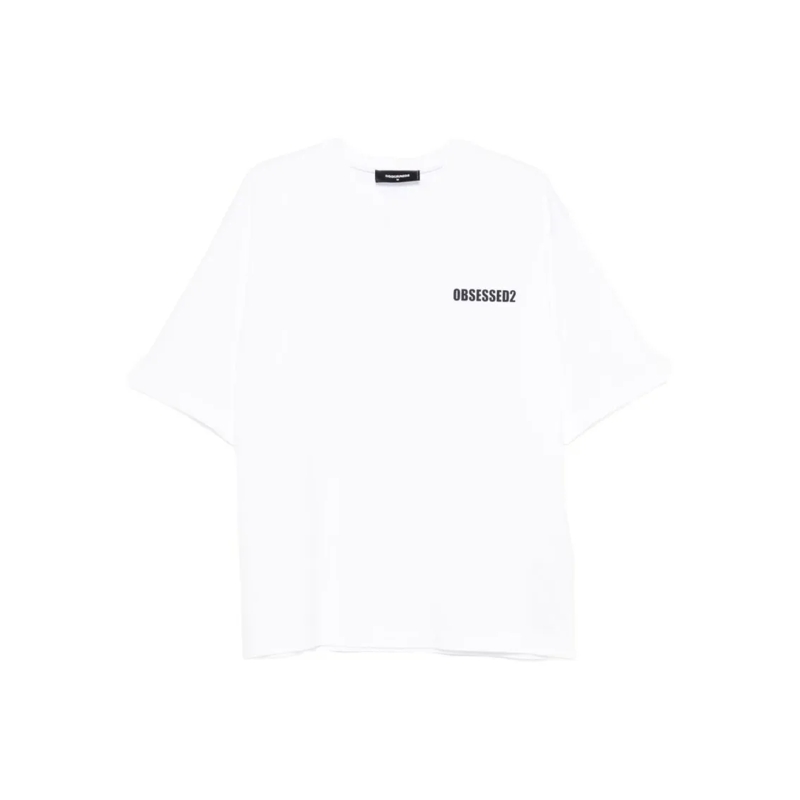 Dsquared2 T-shirt Black Cotton T-Shirt With Logo Detailing White