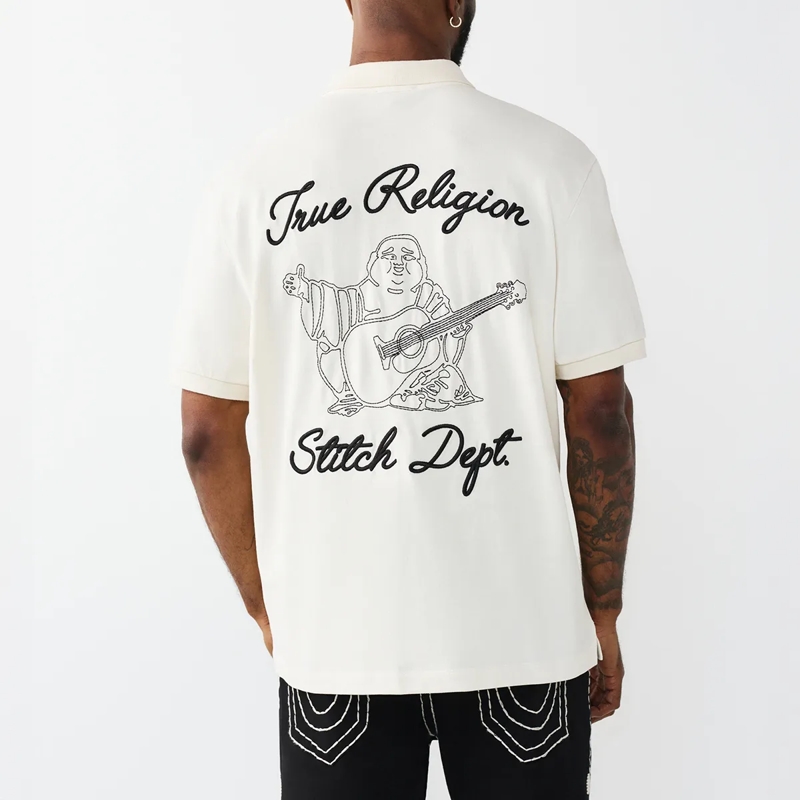 True Religion T-Shirt Poloshirt weiss(Image 4)