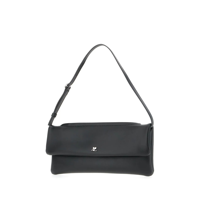 Courrèges Clutch Courreges Black leather handbag schwarz