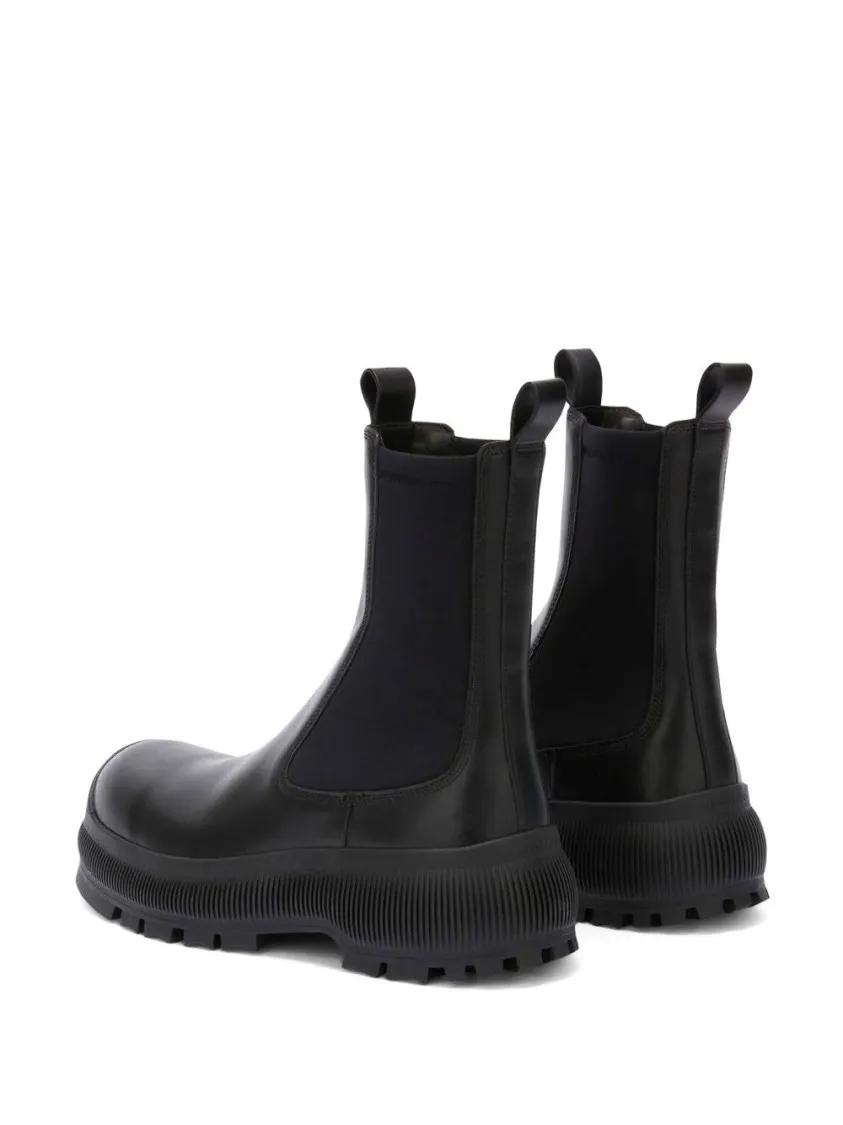 Thumbnail - Jil Sander Stiefel - Slip-On Ankle Boots With Embossed Logo - Gr. 39 (EU) - in Schwarz - für Damen