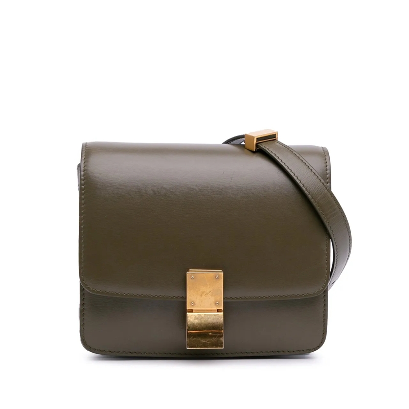 Celine Schultertasche Small Calfskin Classic Box braun