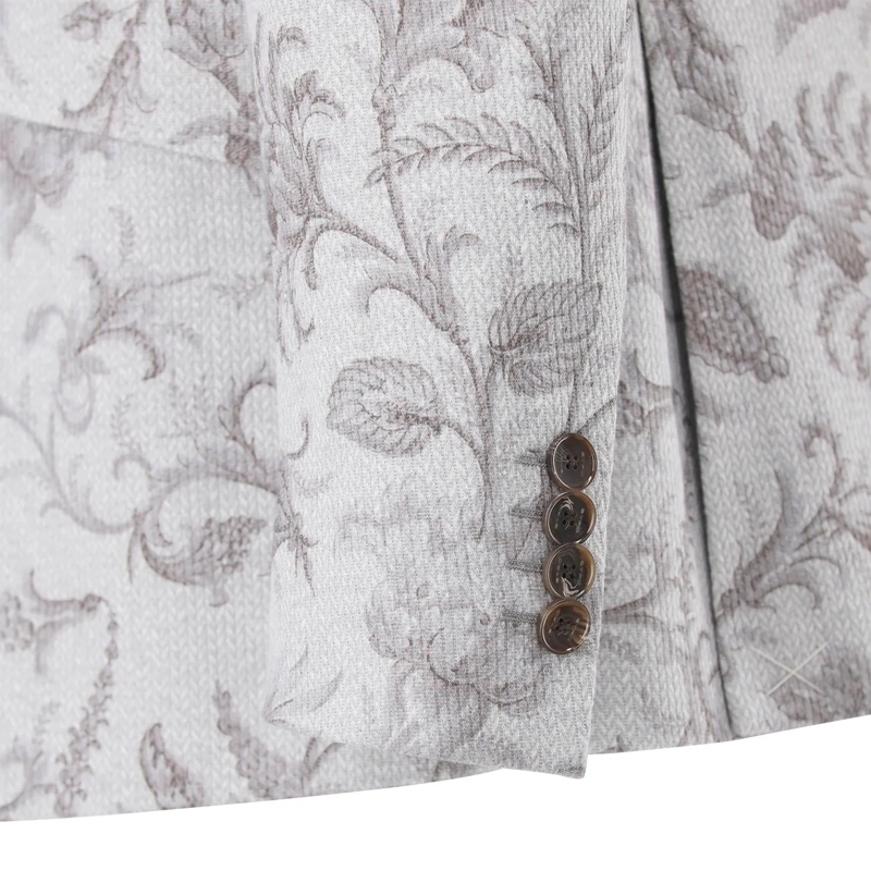 Etro Anzugjacke Sakko mit floralem Muster grau(Image 4)