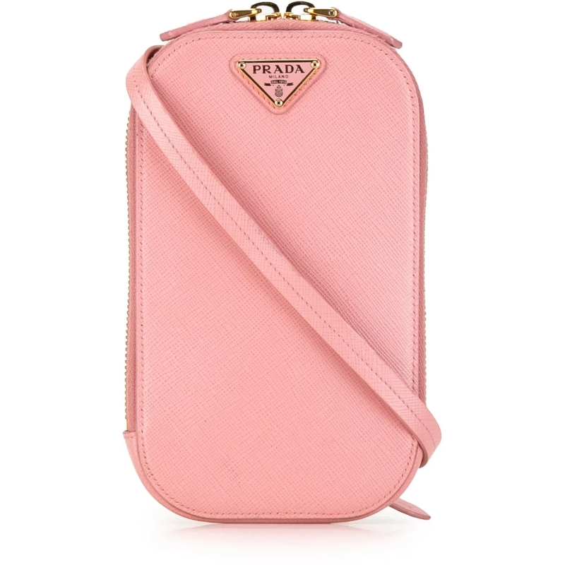 Prada Schultertasche Mini Saffiano Crossbody Phone Pouch rose