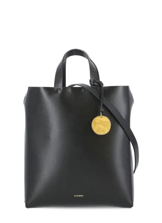 Jil Sander Totes - Black Leather Tote Bag - Gr. unisize - in Schwarz - für Damen