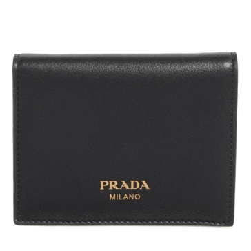 Prada Grainy French Wallet Black Tri Fold Wallet