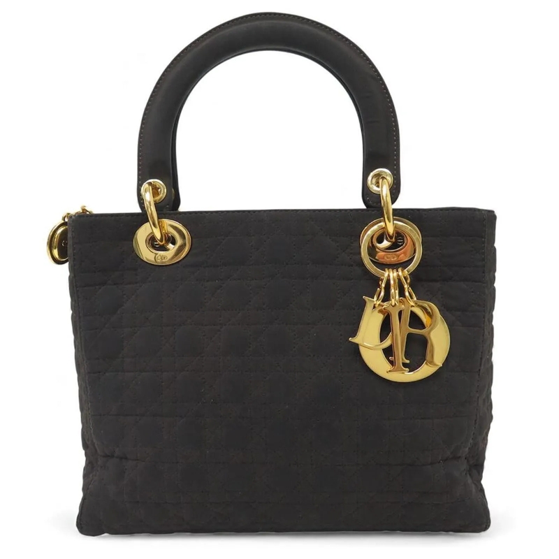 Christian Dior Minitasche NEU VINTAGE HANDTASCHE CHRISTIAN DIOR LADY MEDIUM  braun