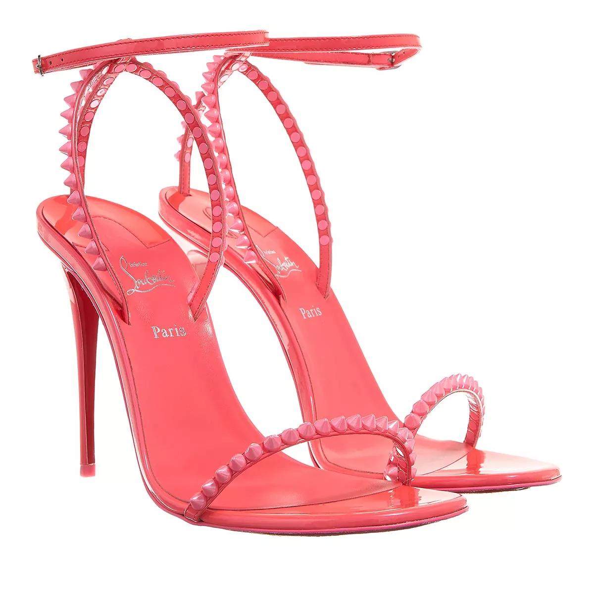 Christian Louboutin Leather Pin Heels Pink Strappy Sandal