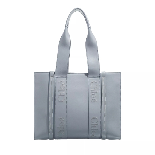 Chloé Small Woody Handbag Storm Blue Shopping Bag