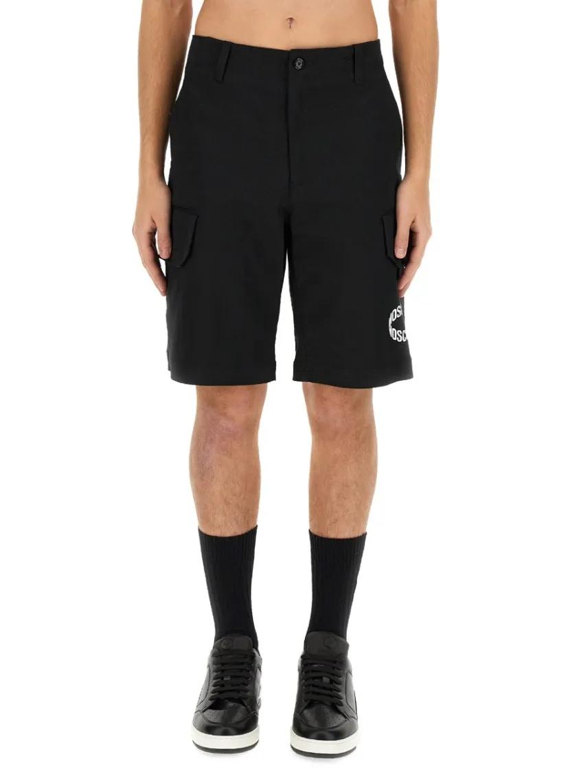 Thumbnail - Moschino - Relaxed-Fit Bermuda Shorts - Größe 48 - schwarz