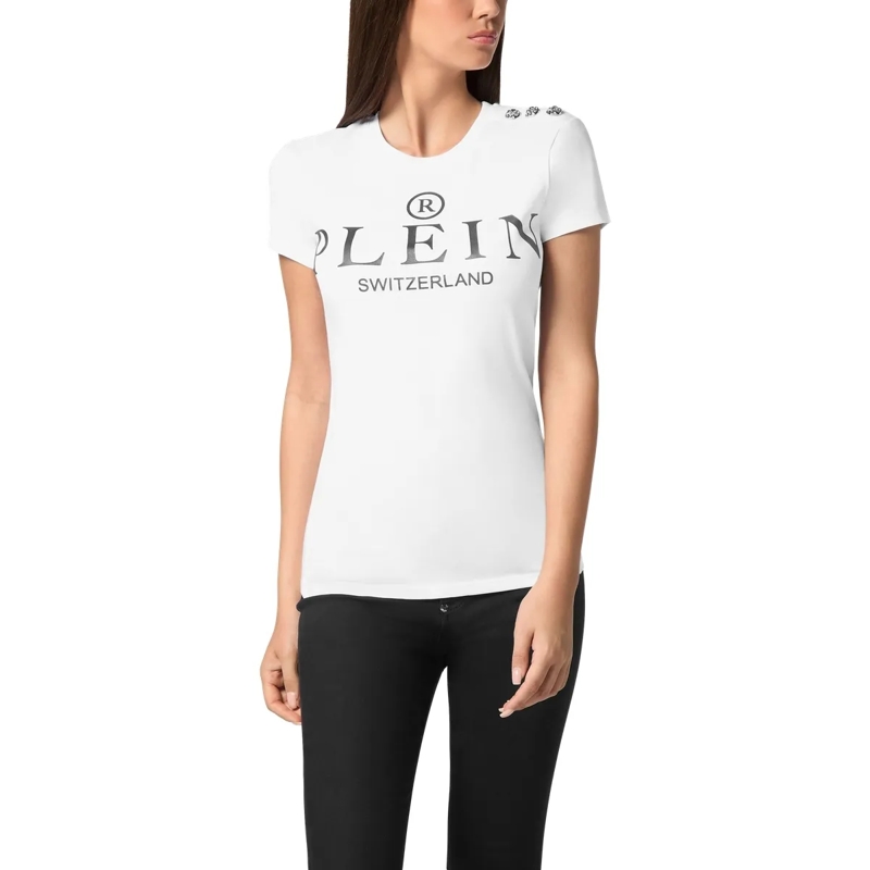 Philipp Plein T-Shirt T-Shirt Slim Fit Iconic Plein weiss