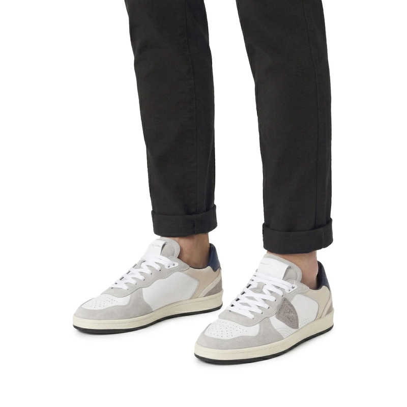 Philippe Model Schnürschuhe Low-Top Leather Sneakers With Suede Accents Grey(Image 4)