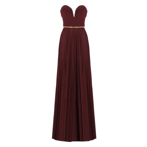 Elisabetta Franchi Robes du soir Lurex Red Carpet Dress Burgundy