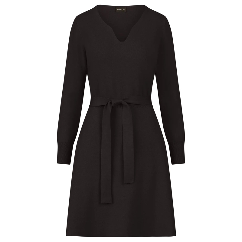 Apart Strickkleid Strickkleid schwarz
