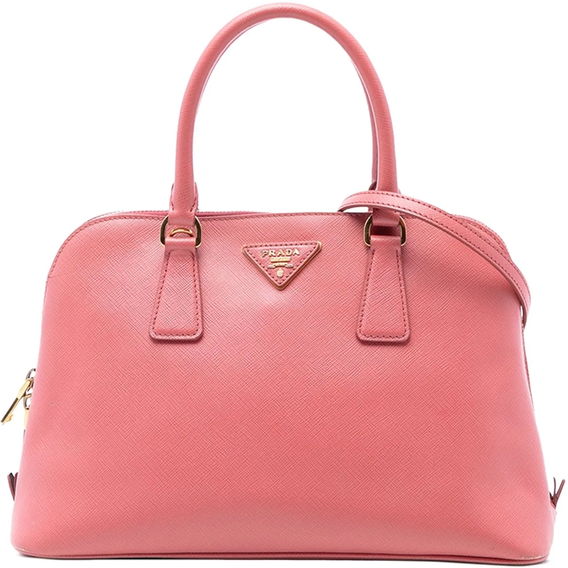Prada Schultertasche Medium Saffiano Lux Promenade Satchel rose