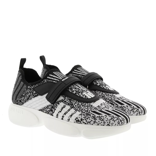 Prada Metallic Knit Fabric Cloudbust Sneakers Silver/Black Low-Top Sneaker