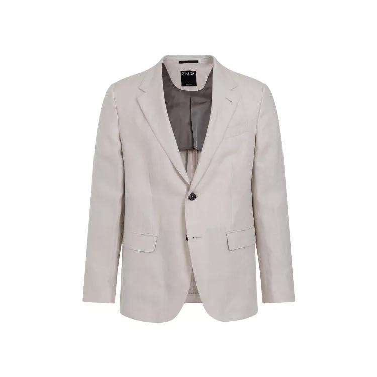 Zegna - Oasi Beige Linen Jacket - Größe 50 - gray