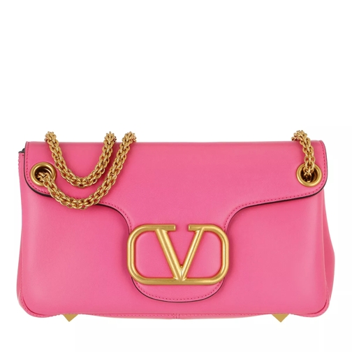 Valentino Garavani Stud Sign Shoulder Bag Leather Pink Cartable