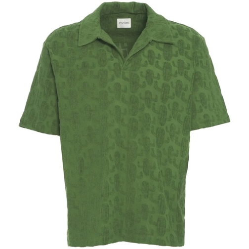 Closed Polo Oversize polo shirt with pattern grün