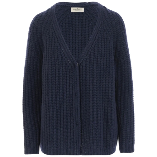 BRUNO MANETTI Strickjacke V-Neck Cashmere Cardigan Blue