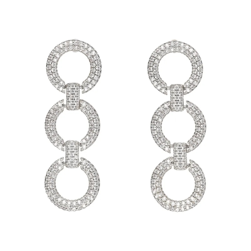 Self Portrait Oorknopjes Crystal Link Three-Tiered Earrings Not Applicable