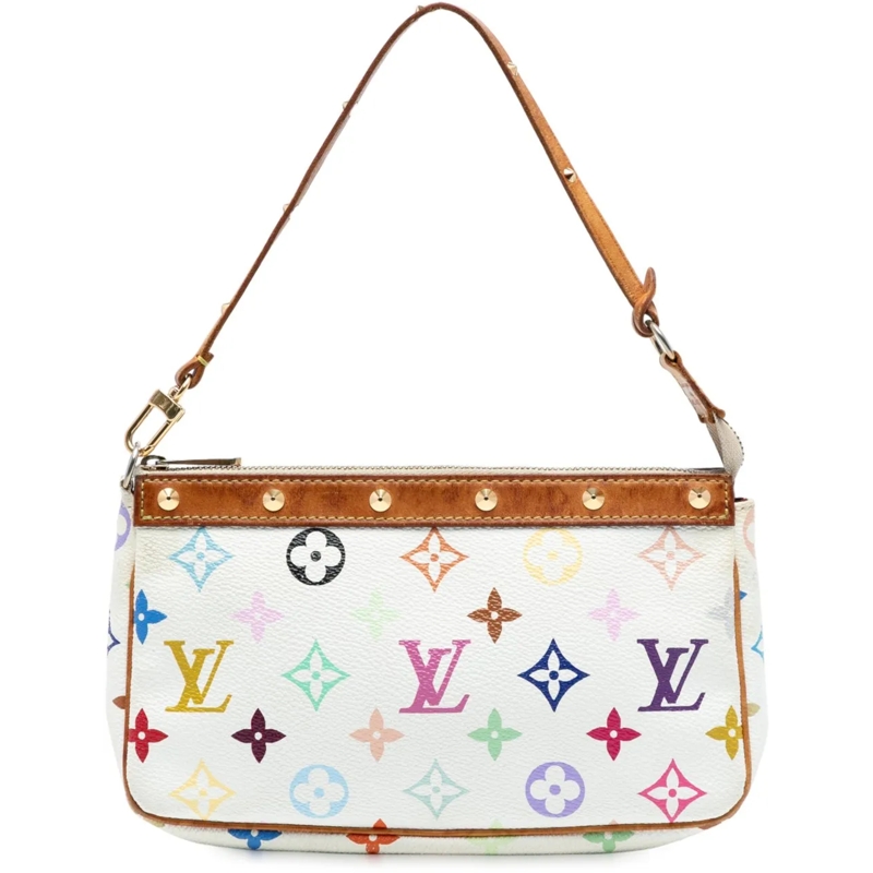 Louis Vuitton Schultertasche Monogram Multicolore Pochette Accessoires weiß