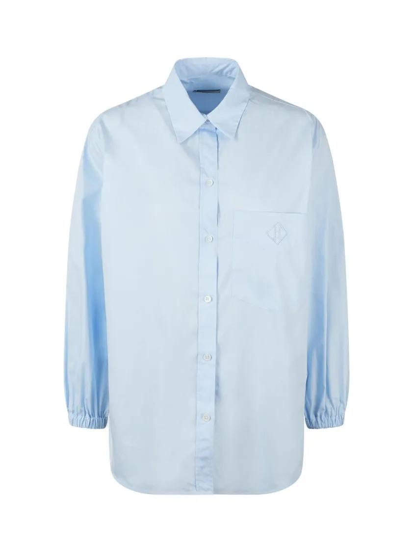 Thumbnail - Herno - Oversized Cotton Poplin Shirt With Pointed Collar - Größe 46 - blau