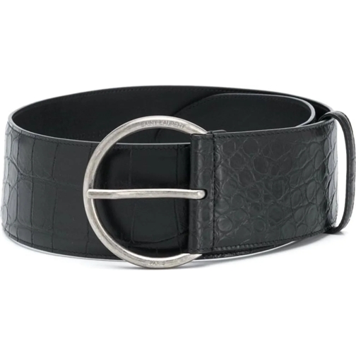 Saint Laurent Gürtel Monroe Cocco Print Belt schwarz