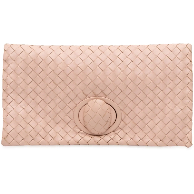 Bottega Veneta Clutch Nappa Intrecciato Turn Lock Clutch rose