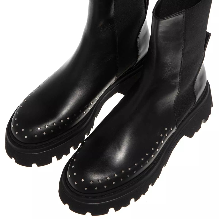 N°21 Leather and Mesh Boots Black | Stiefel