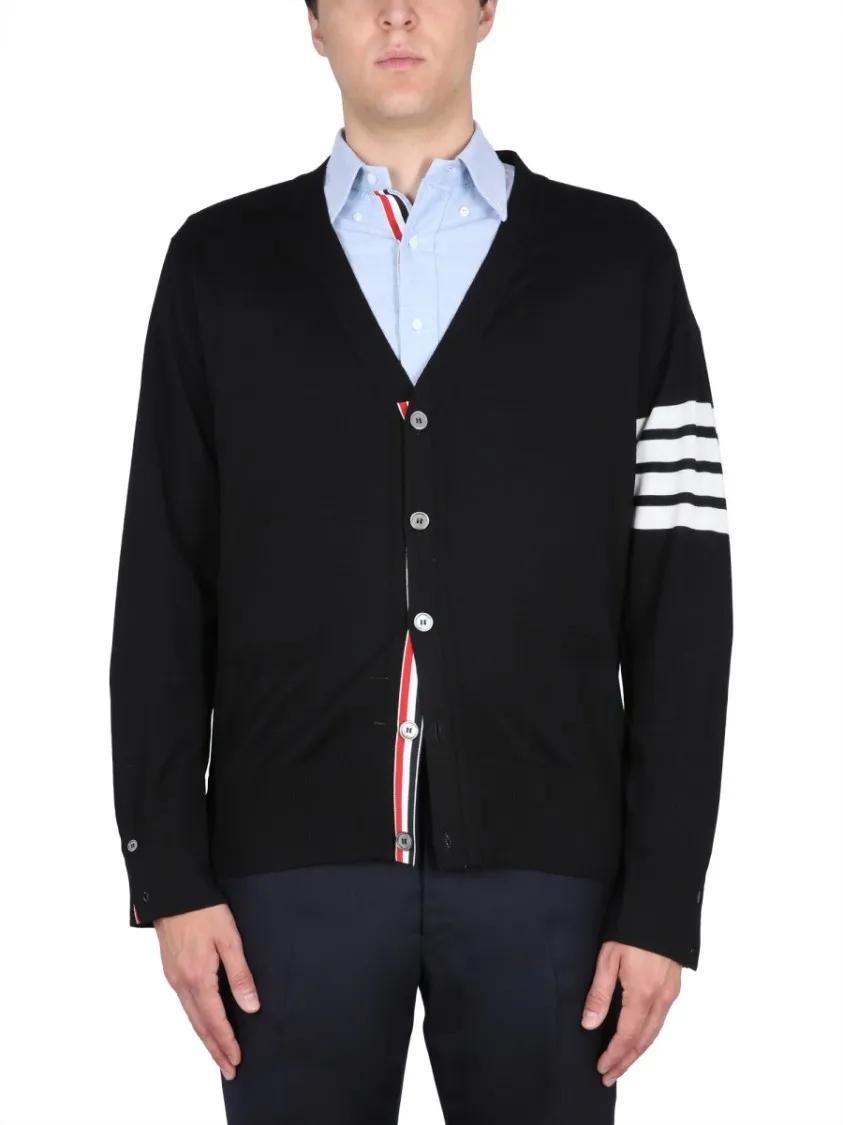 Thumbnail - Thom Browne - 4-Bar Cardigan - Größe 4 - schwarz