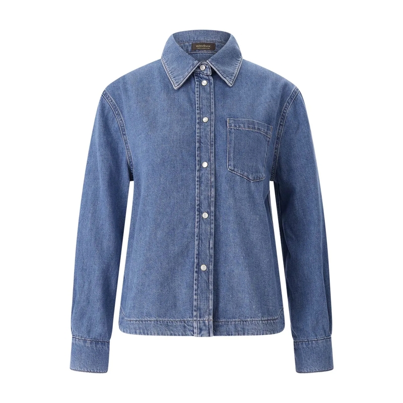 windsor. Chemisier Bluse aus Denim blau