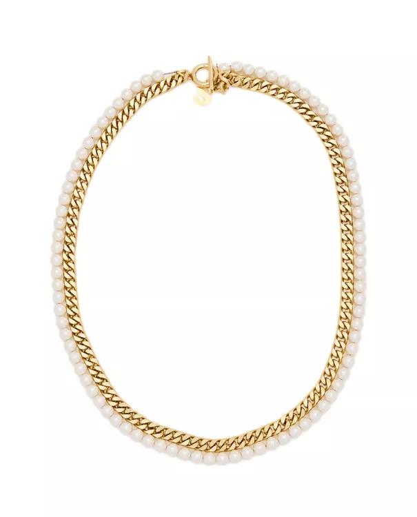 Sacai Halskette - Pearl Chain Long Necklace - Gr. unisize - in Gold - für Damen