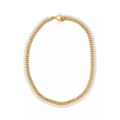 Sacai Pearl Chain Long Necklace Gold 