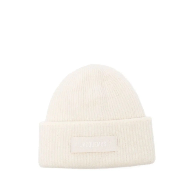 Jacquemus Hut Ribbed Knit Hat Neutrals