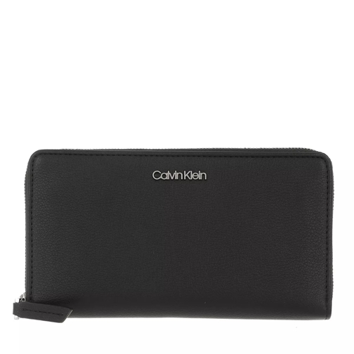 Calvin Klein Zip Around Wallet Black Portemonnaie mit Zip-Around-Reißverschluss