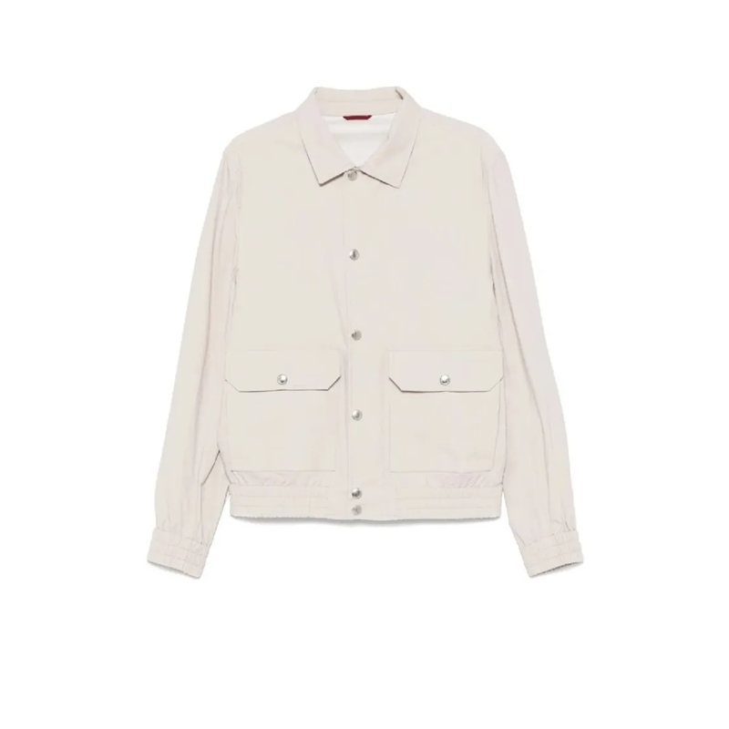 Brunello Cucinelli  Classic Collar Jacket With Front Button Closure White