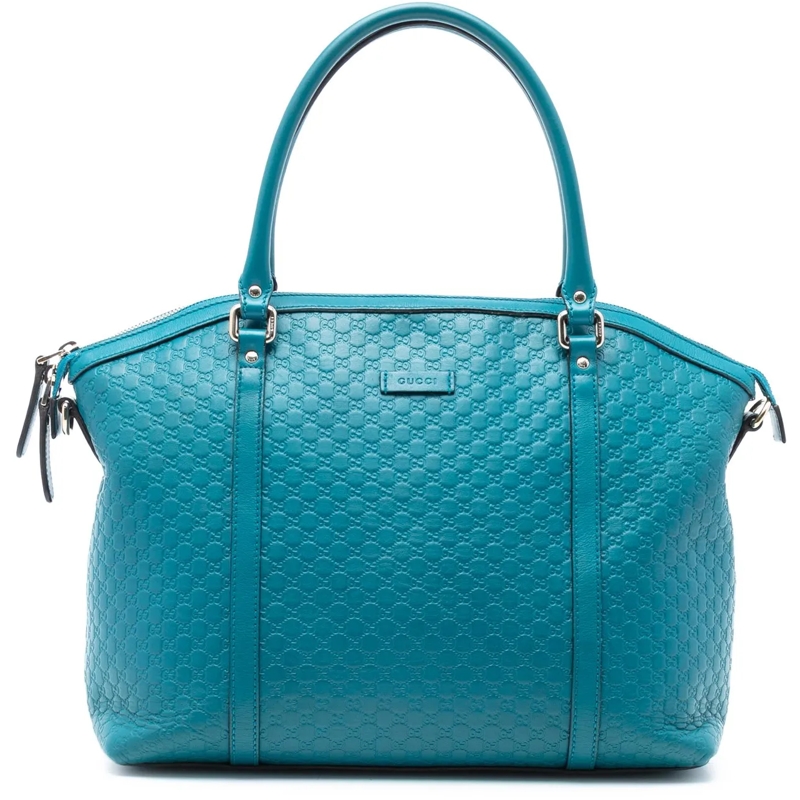 Gucci Schultertasche Large Microguccissima Dome Satchel blau