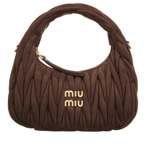 Miu Miu Hobo Bag Wander Hobo Bag Suede Dark Brown