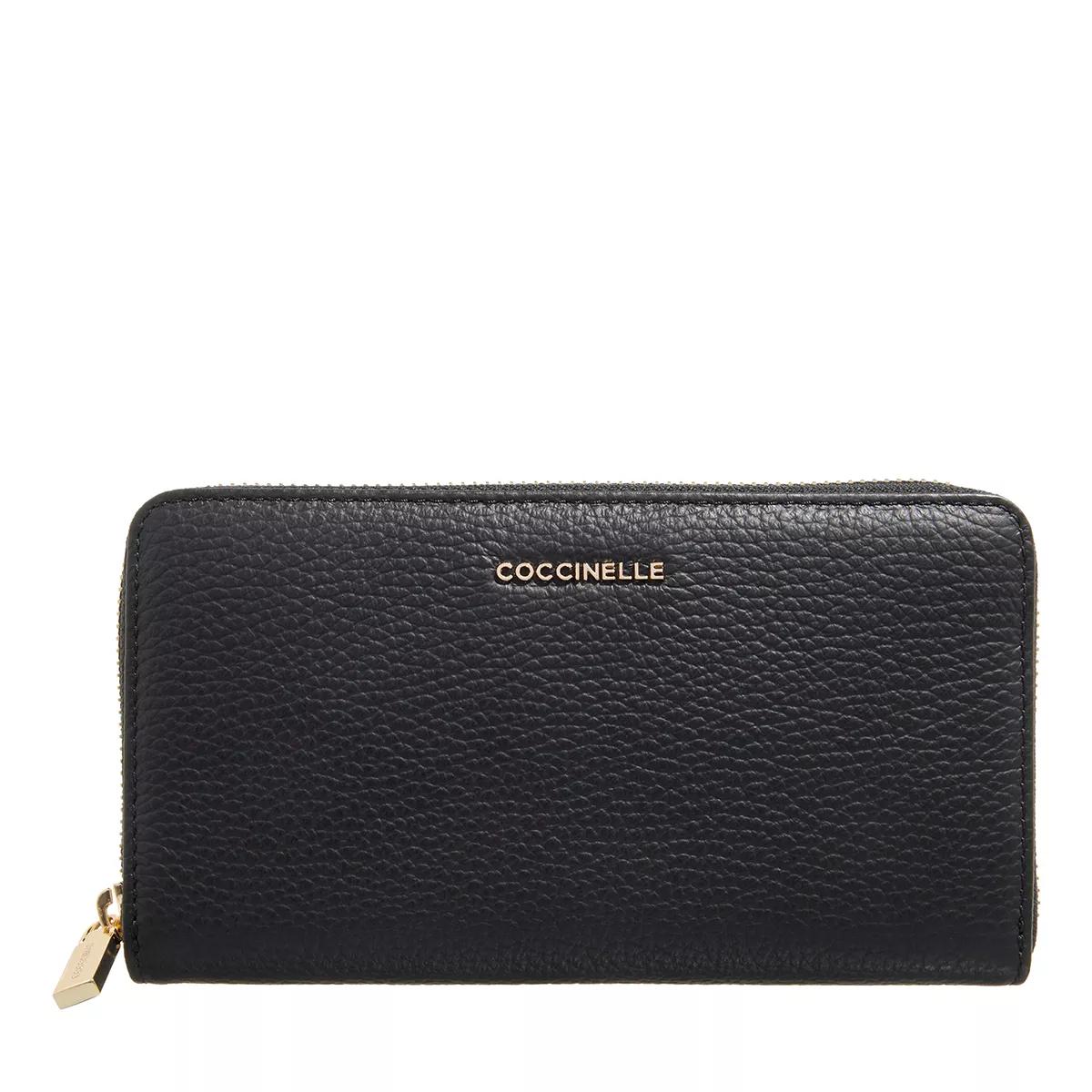 Coccinelle Portemonnaie - Metallic Soft - Gr. unisize - in Schwarz - für Damen