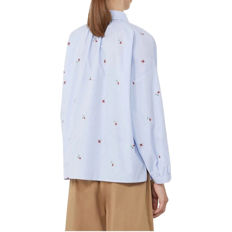 Max Mara Bluse Max Mara Weekend Wkdbutterfly Blouses Lichtblauw 2 blau(Image 3)