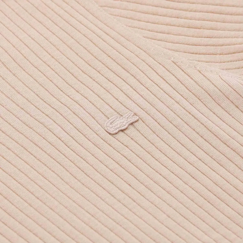 Lacoste T-shirt Geripptes T-Shirt beige(Image 3)