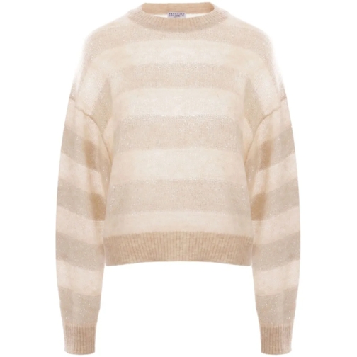 Brunello Cucinelli Pullover Wool Crewneck Sweater Neutrals