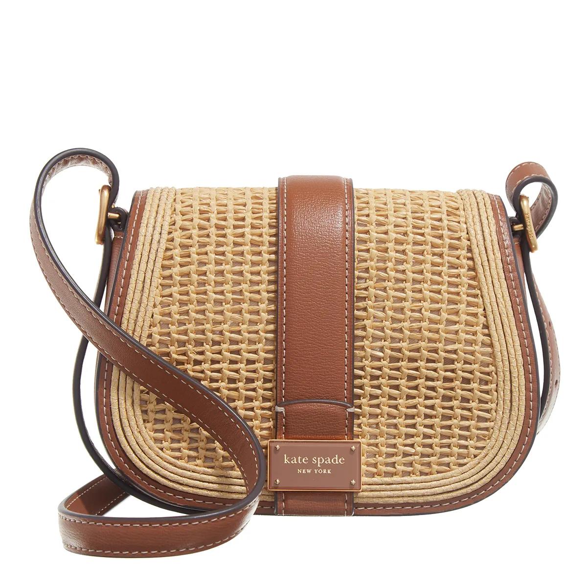 Kate Spade New York Nouveau Straw Mini Saddle Cavern Clay